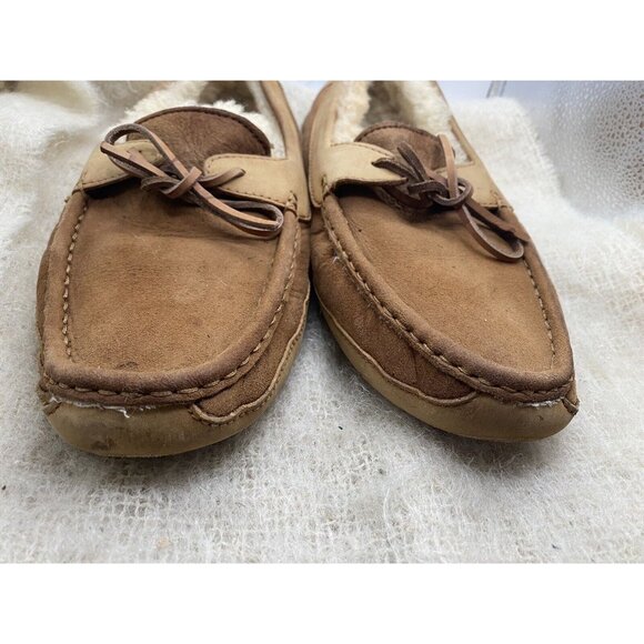 UGG Slippers  Men’s Size 11  5102 Moc Slip On Tan Rubber Soles